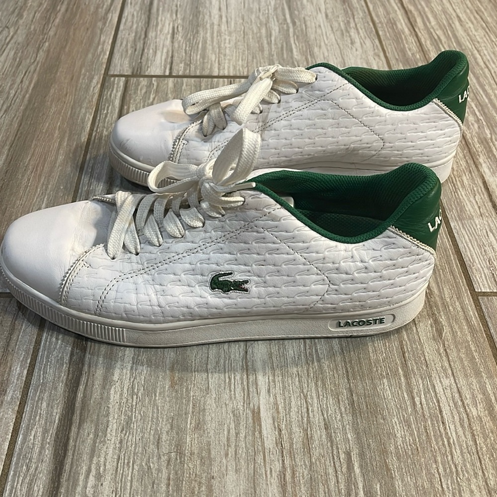 Lacoste white tennis shoes (limited edition)